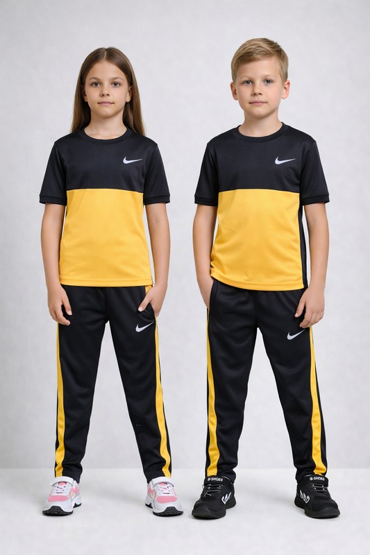 NIK Black & Yellow Kids Dri-Fit Tracksuit