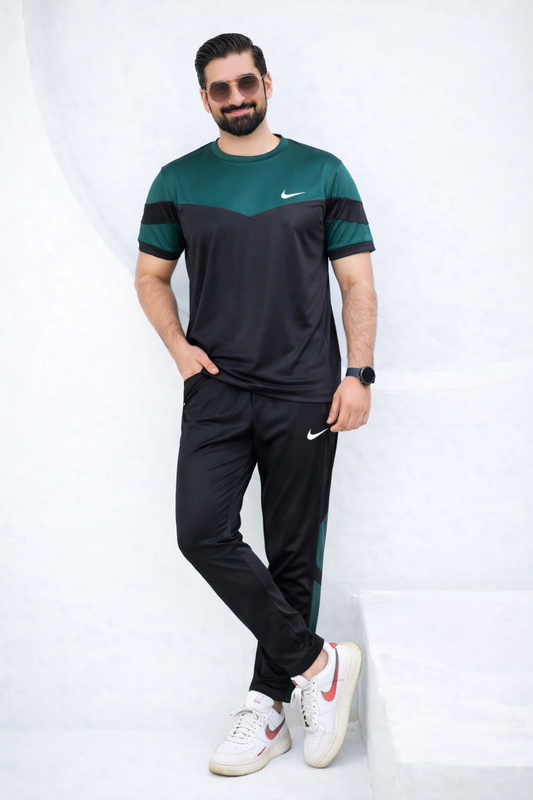 Nik Green & Black Dri-Fit Tracksuit
