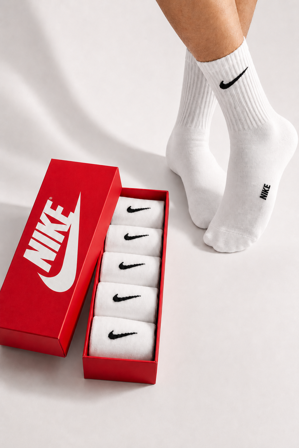 Nike white crew socks pack of 5 - image 1