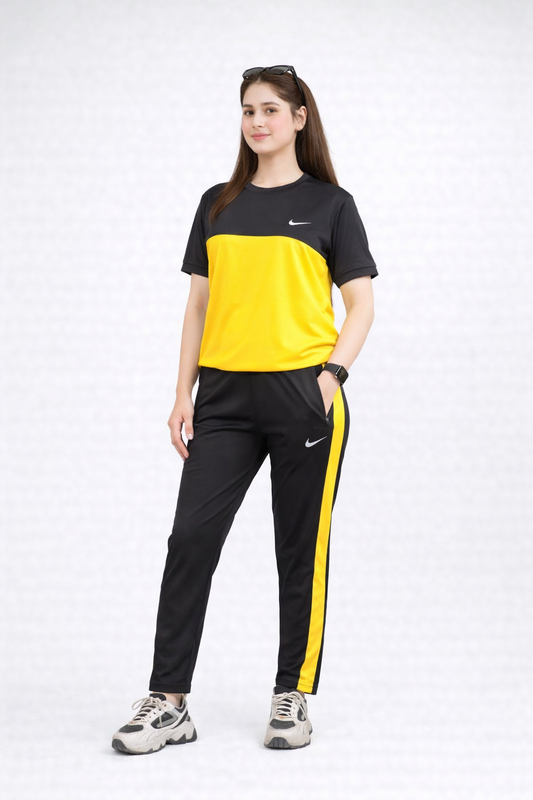 NIK Black & Yellow Dri-Fit Tracksuit - L