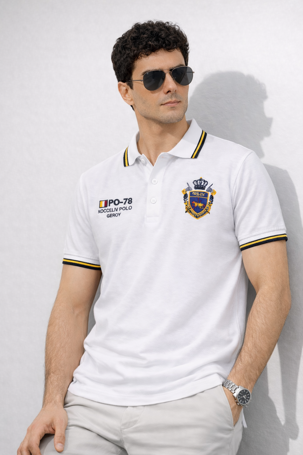 PO-78 White Polo Shirt