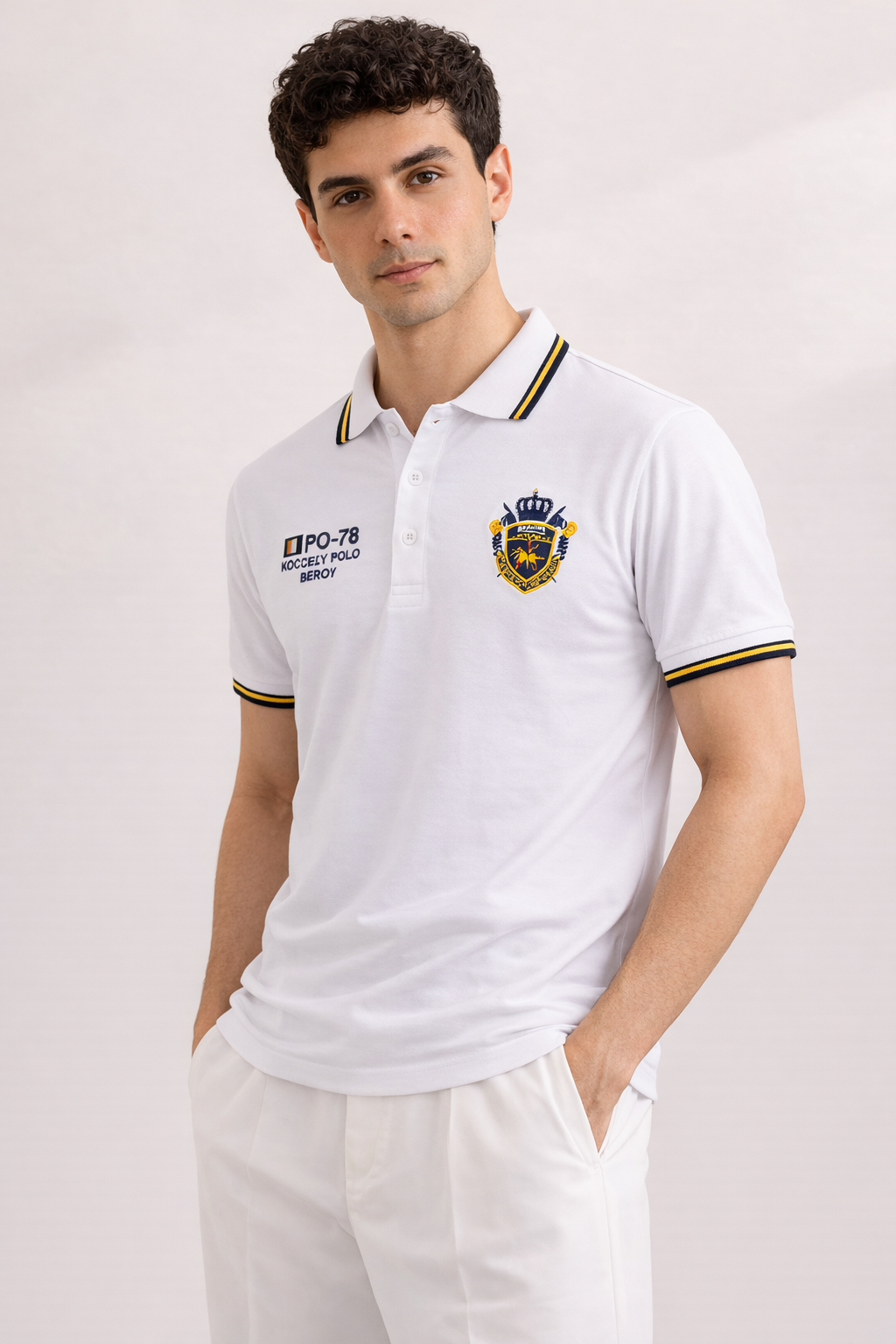 PO-78 White Polo Shirt