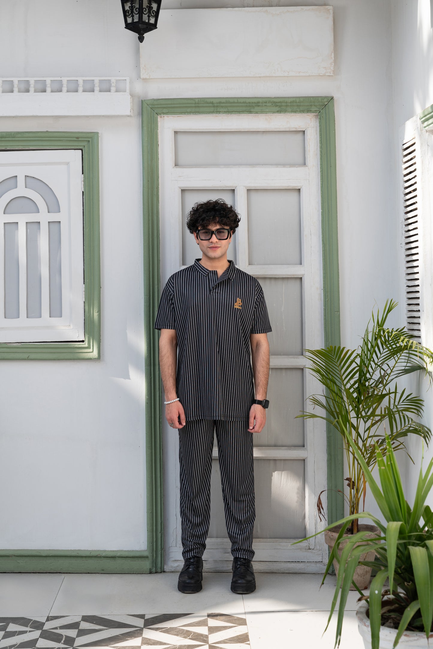 Baigino Black Streak Co-ord Set