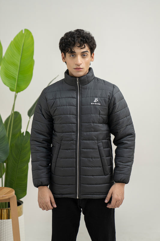 Black Full Sleeves Puffer Jacket