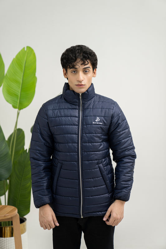 Blue Full Sleeves Puffer Jacket