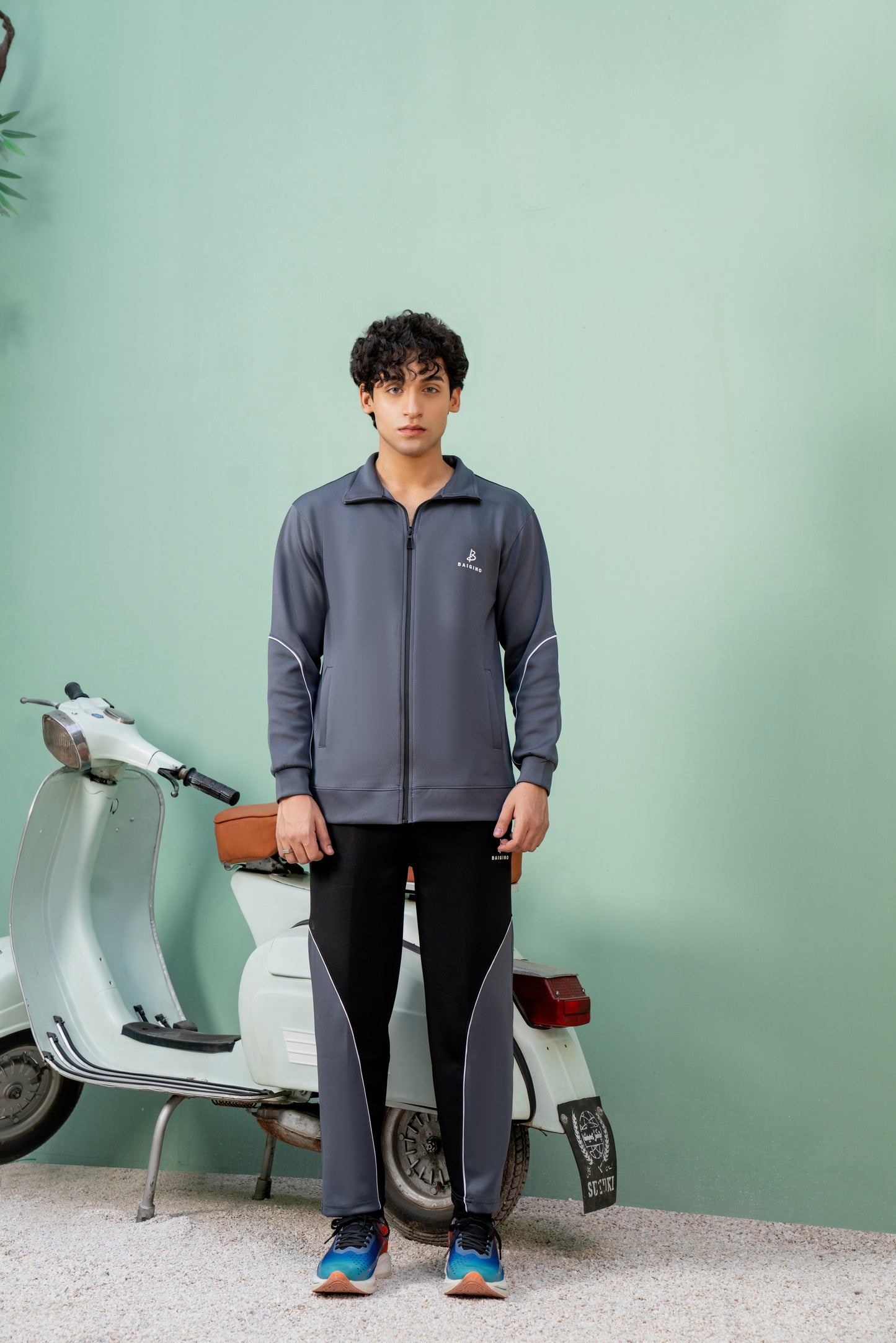 Charcoal & Black Tracksuit | Imported Scuba Fabric | 4-Way Stretch