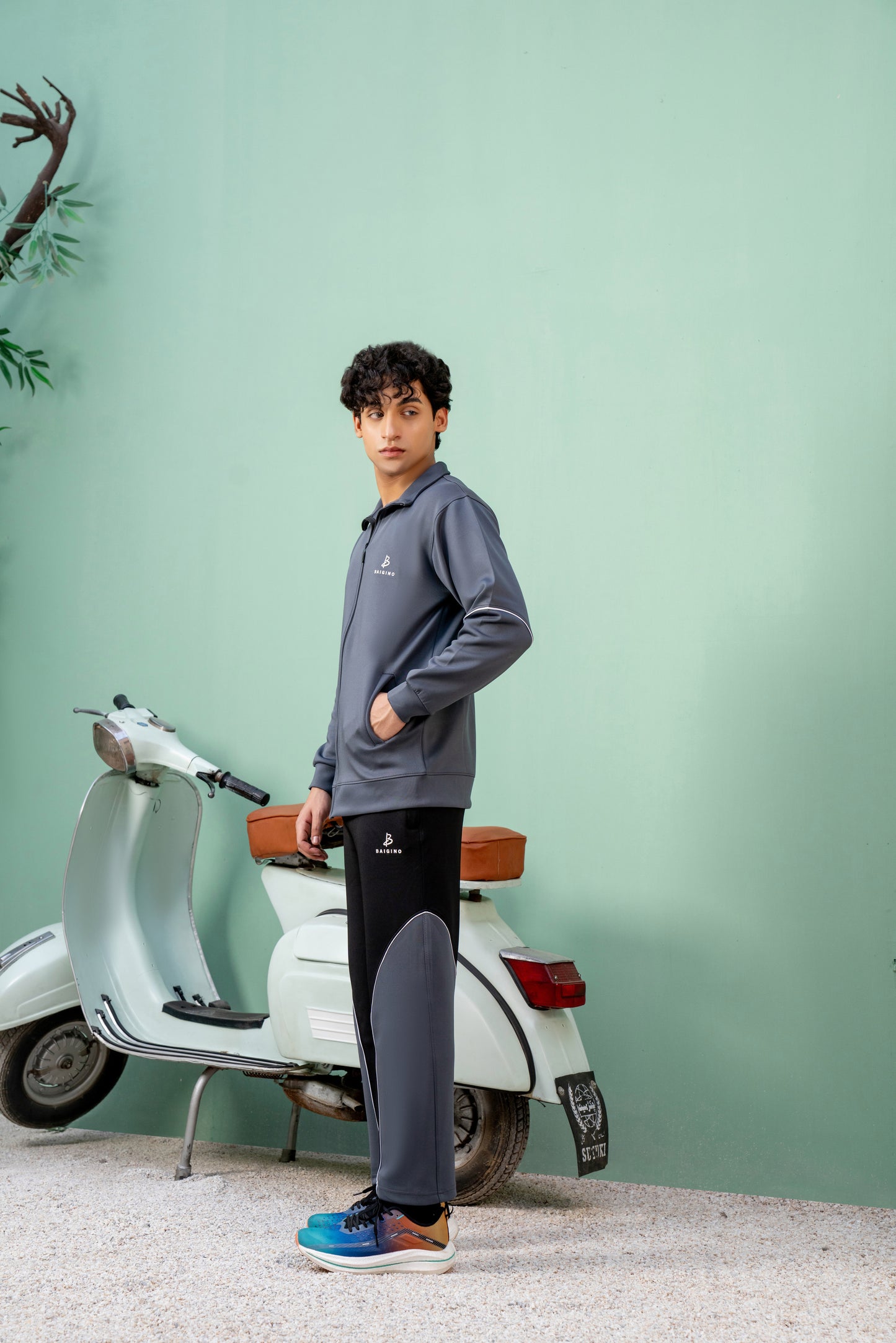 Charcoal & Black Tracksuit | Imported Scuba Fabric | 4-Way Stretch