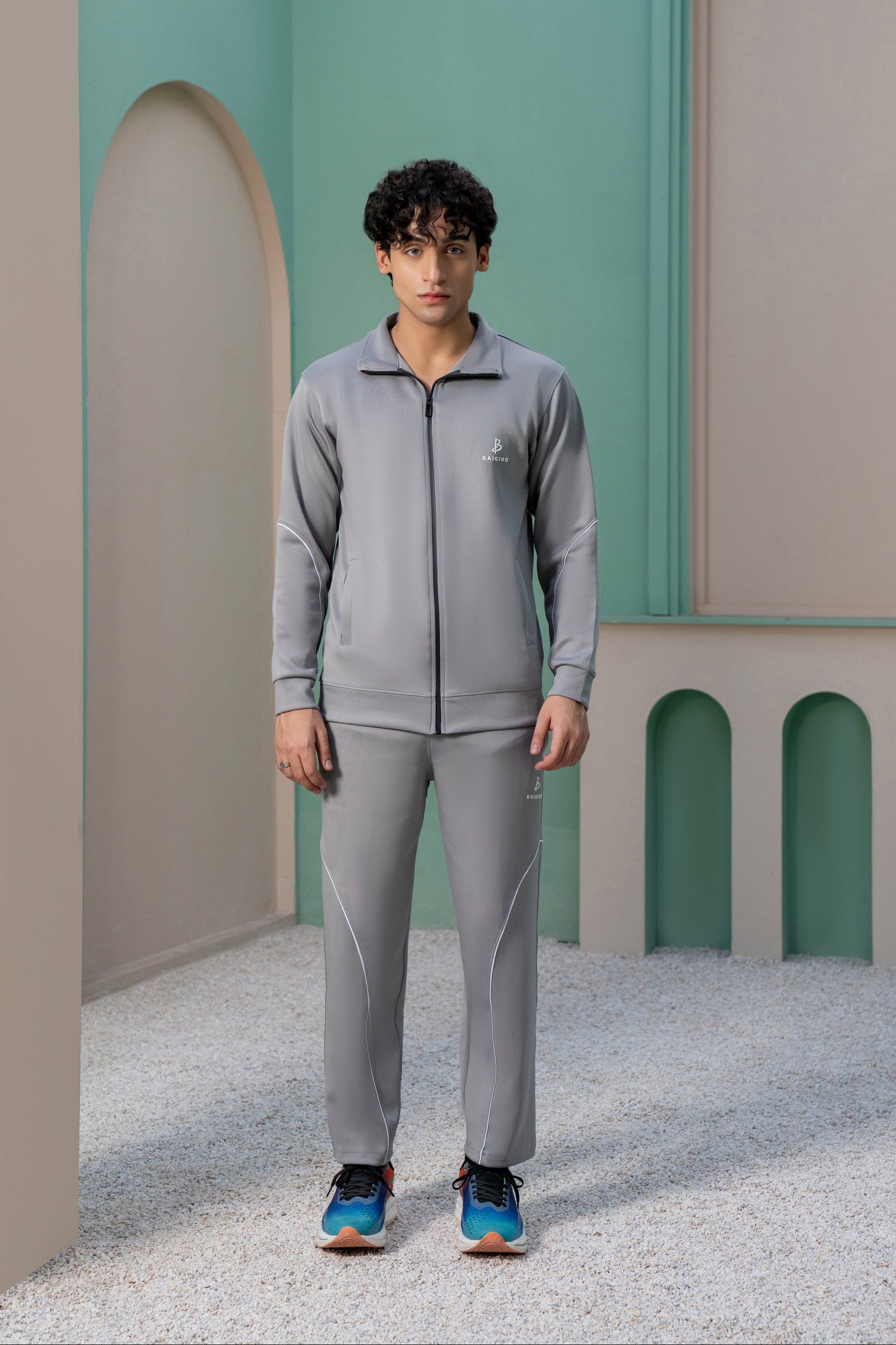 Gray Momentum Tracksuit | Imported Scuba Fabric | 4-Way Stretch