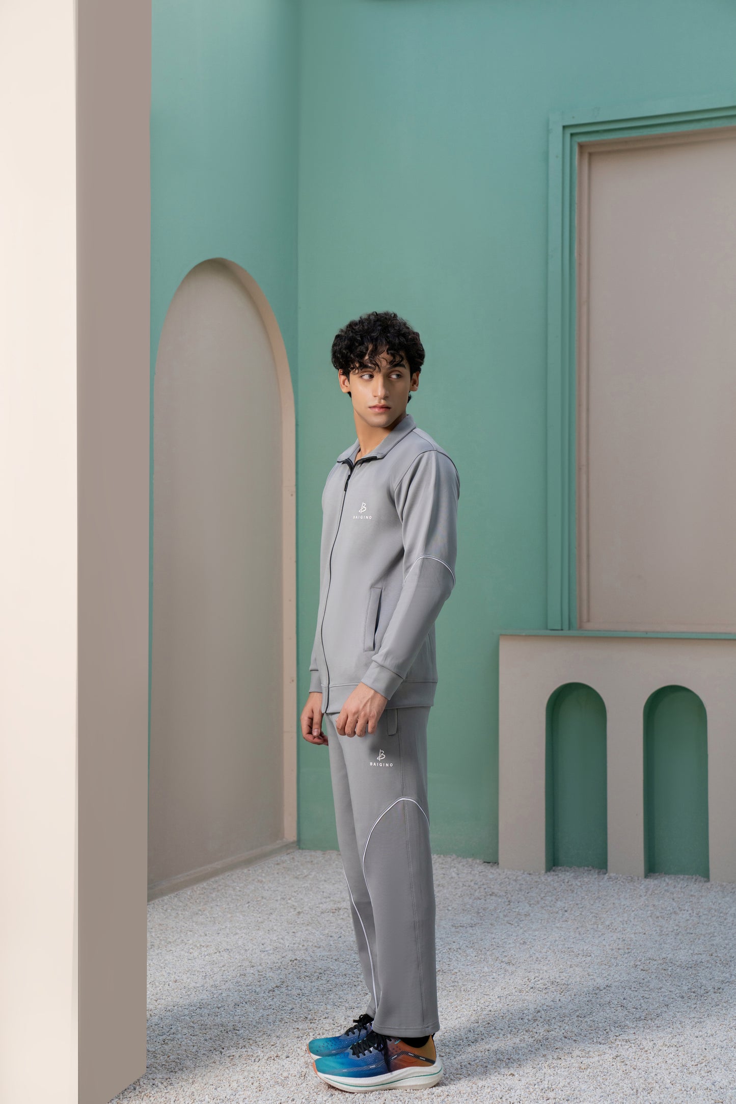 Gray Momentum Tracksuit | Imported Scuba Fabric | 4-Way Stretch