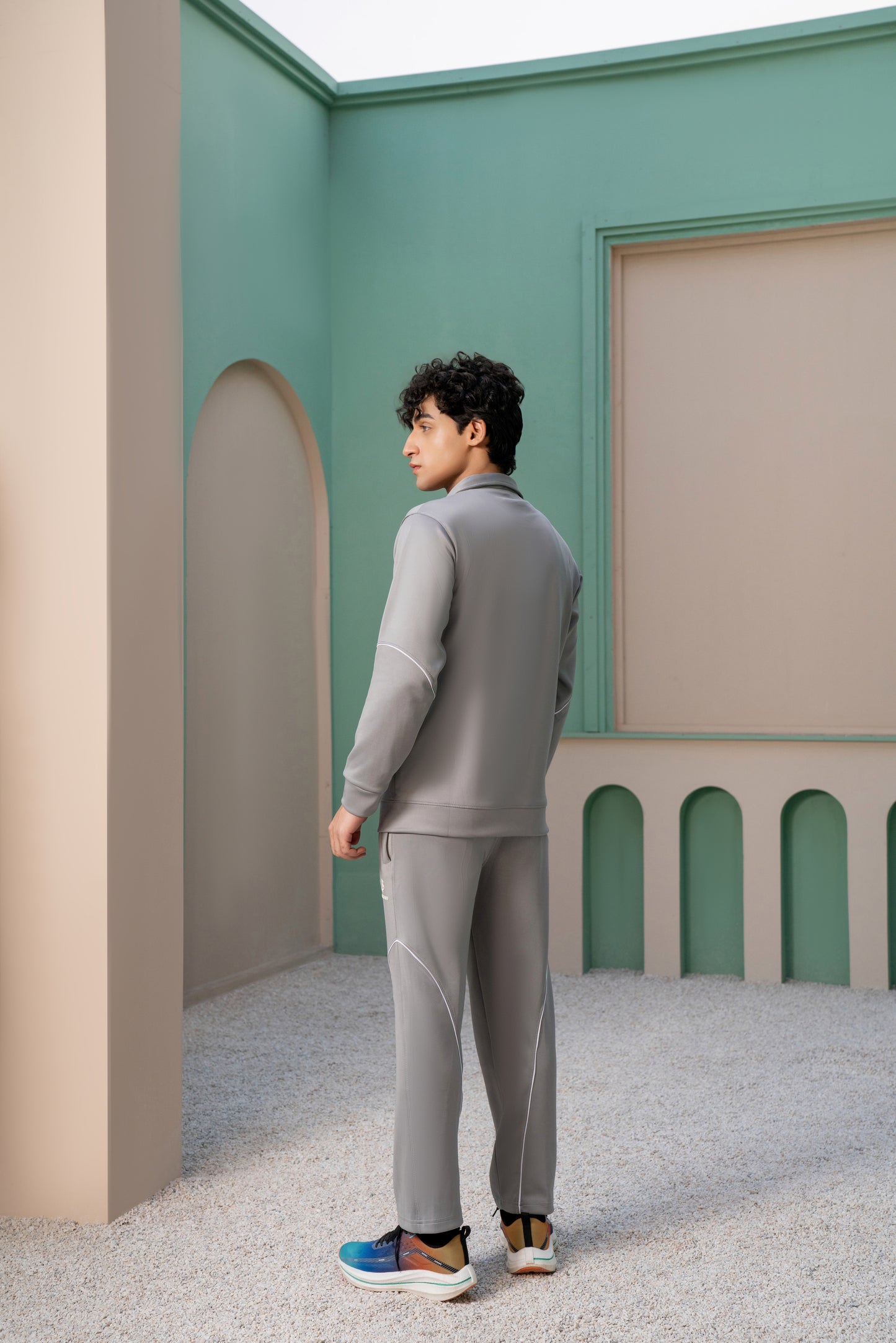 Gray Momentum Tracksuit | Imported Scuba Fabric | 4-Way Stretch