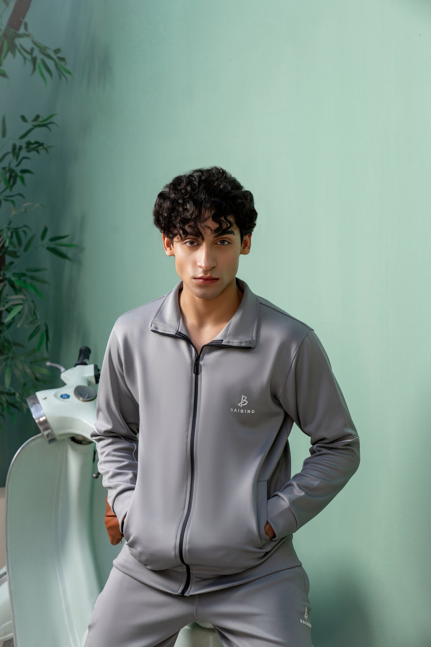 Gray Momentum Tracksuit | Imported Scuba Fabric | 4-Way Stretch