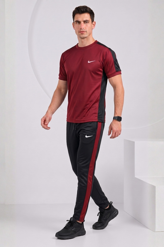 Nik Maroon & Black Dri-Fit Tracksuit