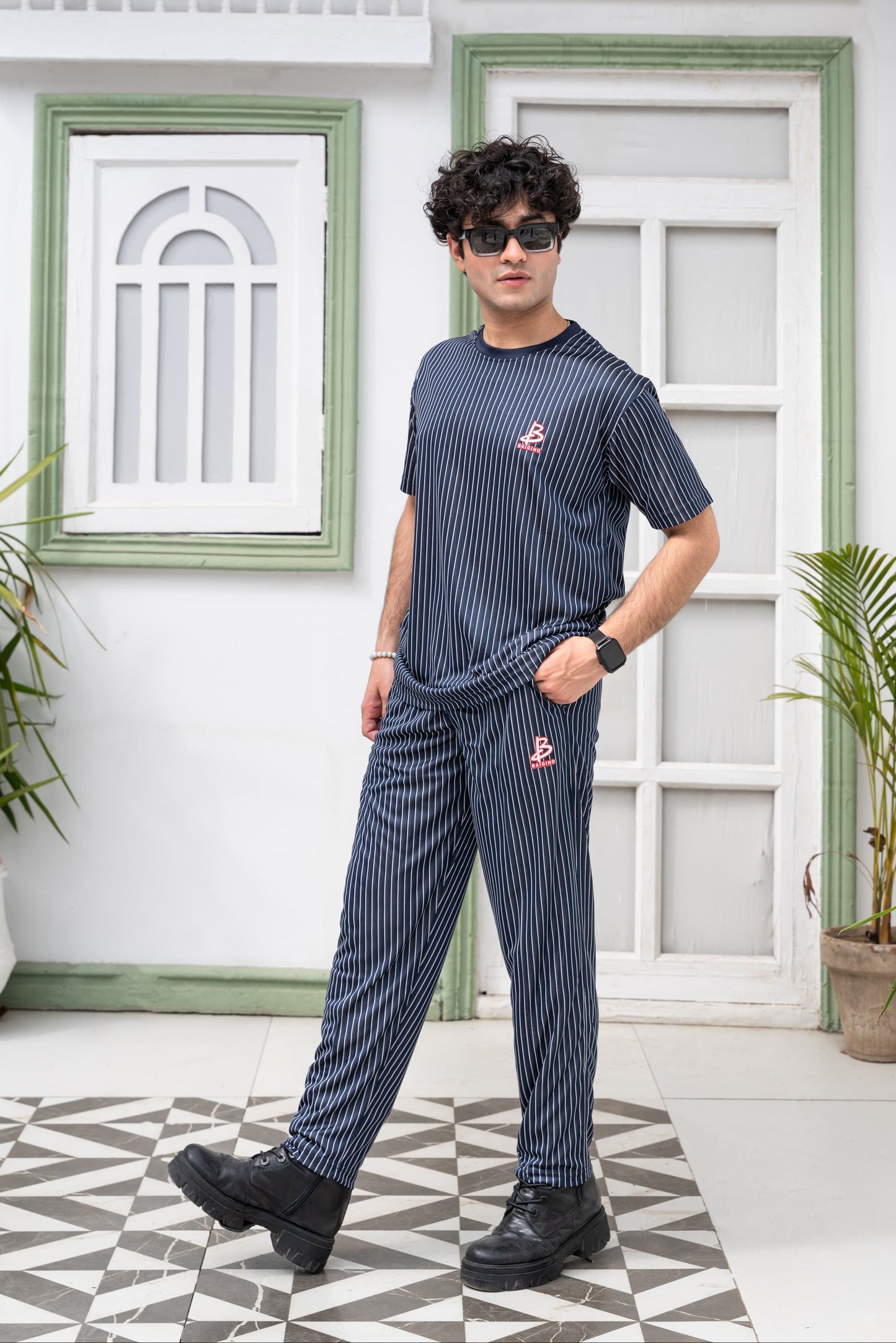 Baigino Blue Streak Co-ord Set