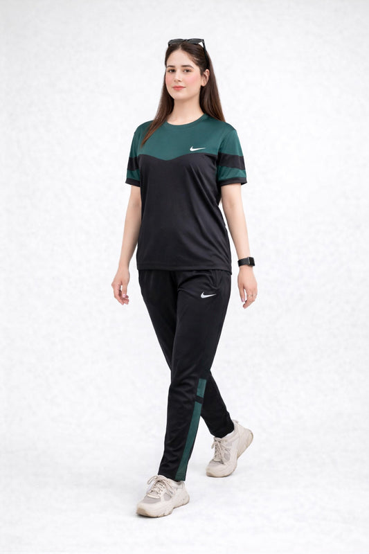 Nik Green & Black Dri-Fit Tracksuit - L