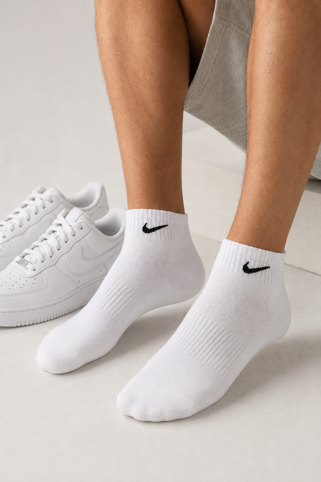 Nike white adult ankle socks pack of 3 - image 1