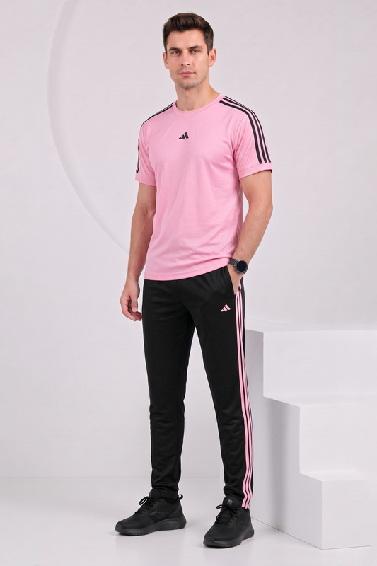 Adi Pink and Black Ultra Soft Dri-Fit Tracksuit