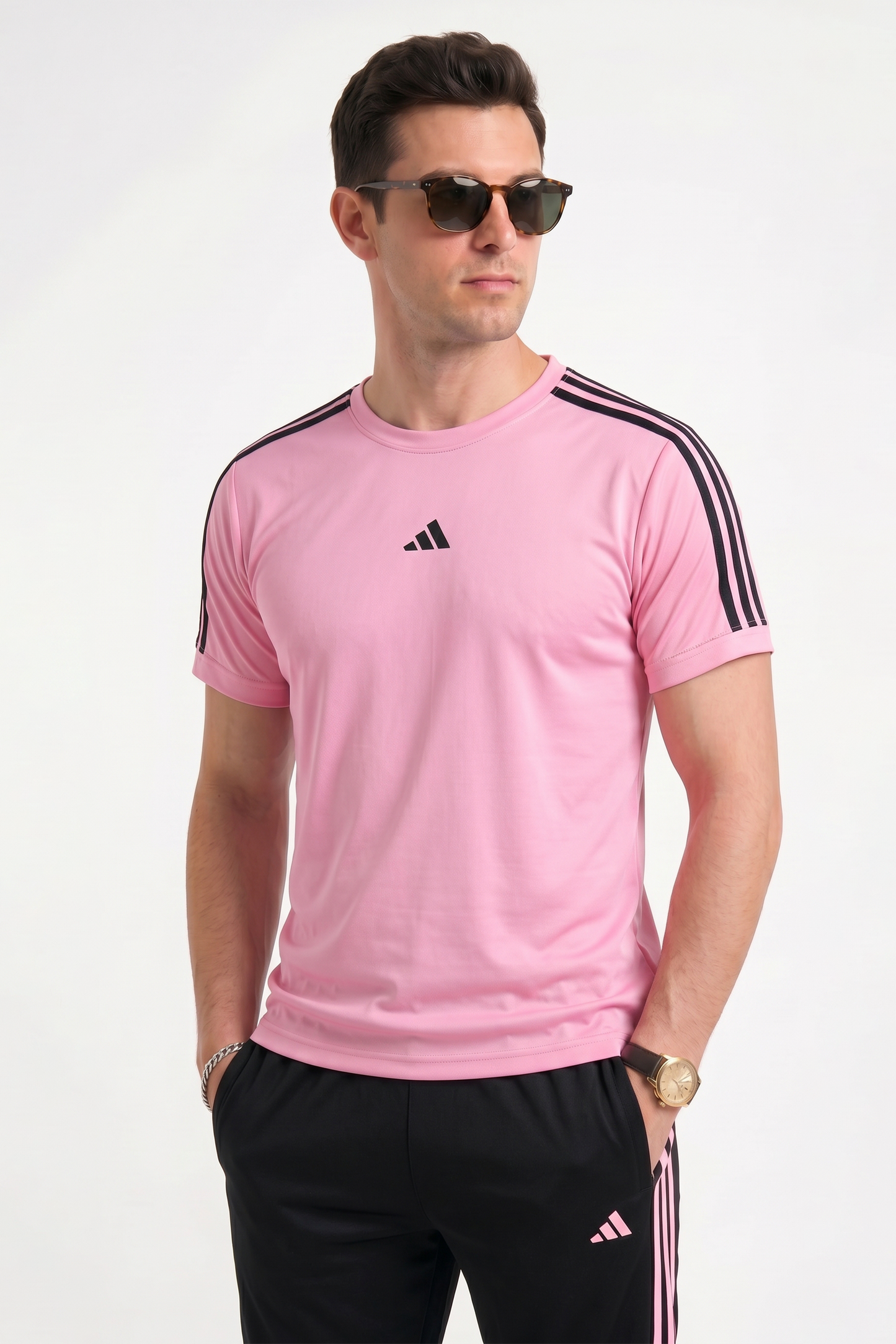 Adi Pink and Black Ultra Soft Dri-Fit Tracksuit