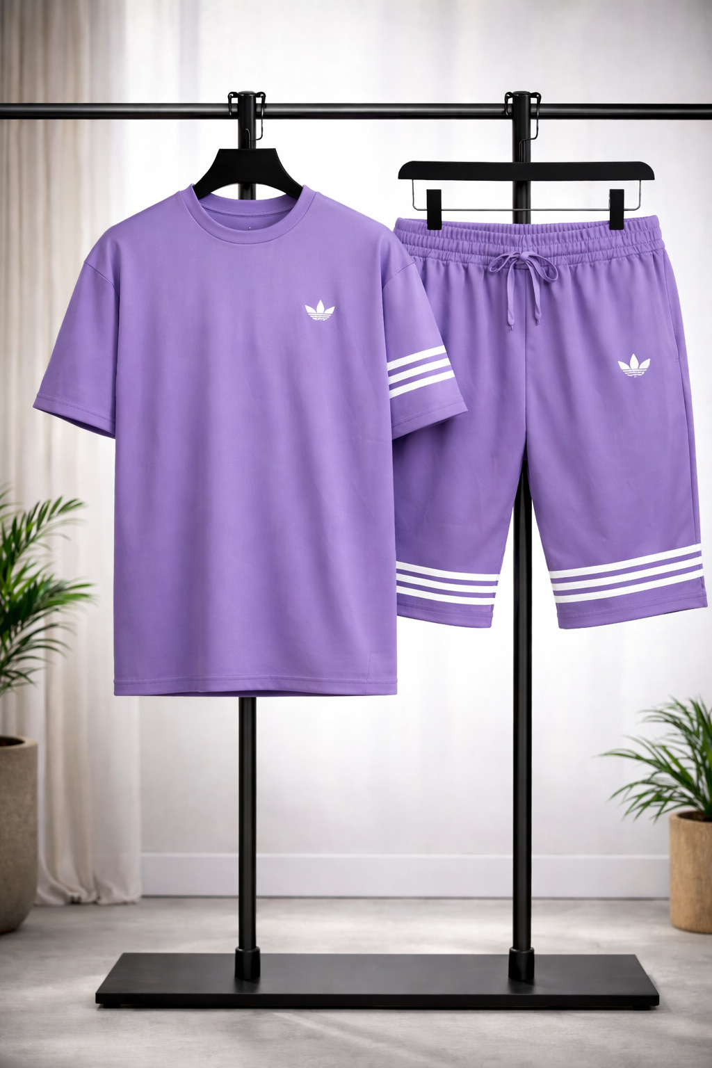 ADI Purple Shorts Dri-Fit Tracksuit