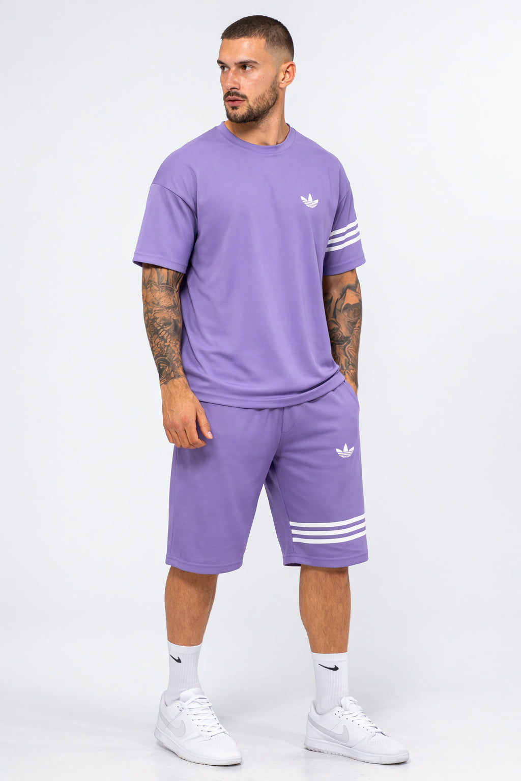 ADI Purple Shorts Dri-Fit Tracksuit