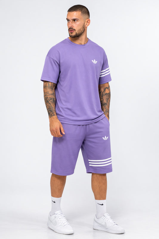 ADI Purple Shorts Dri-Fit Tracksuit