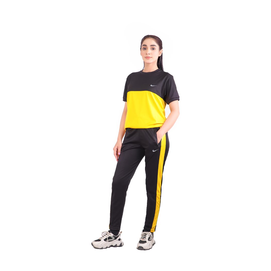 NIK Black & Yellow Dri-Fit Tracksuit - L