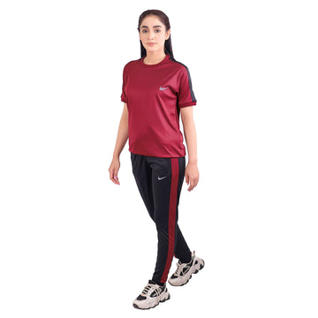 Nik Maroon & Black Dri-Fit Tracksuit - L