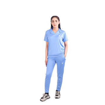 KF Sky Blue With Collar Style Dri-Fit Tracksuit - L