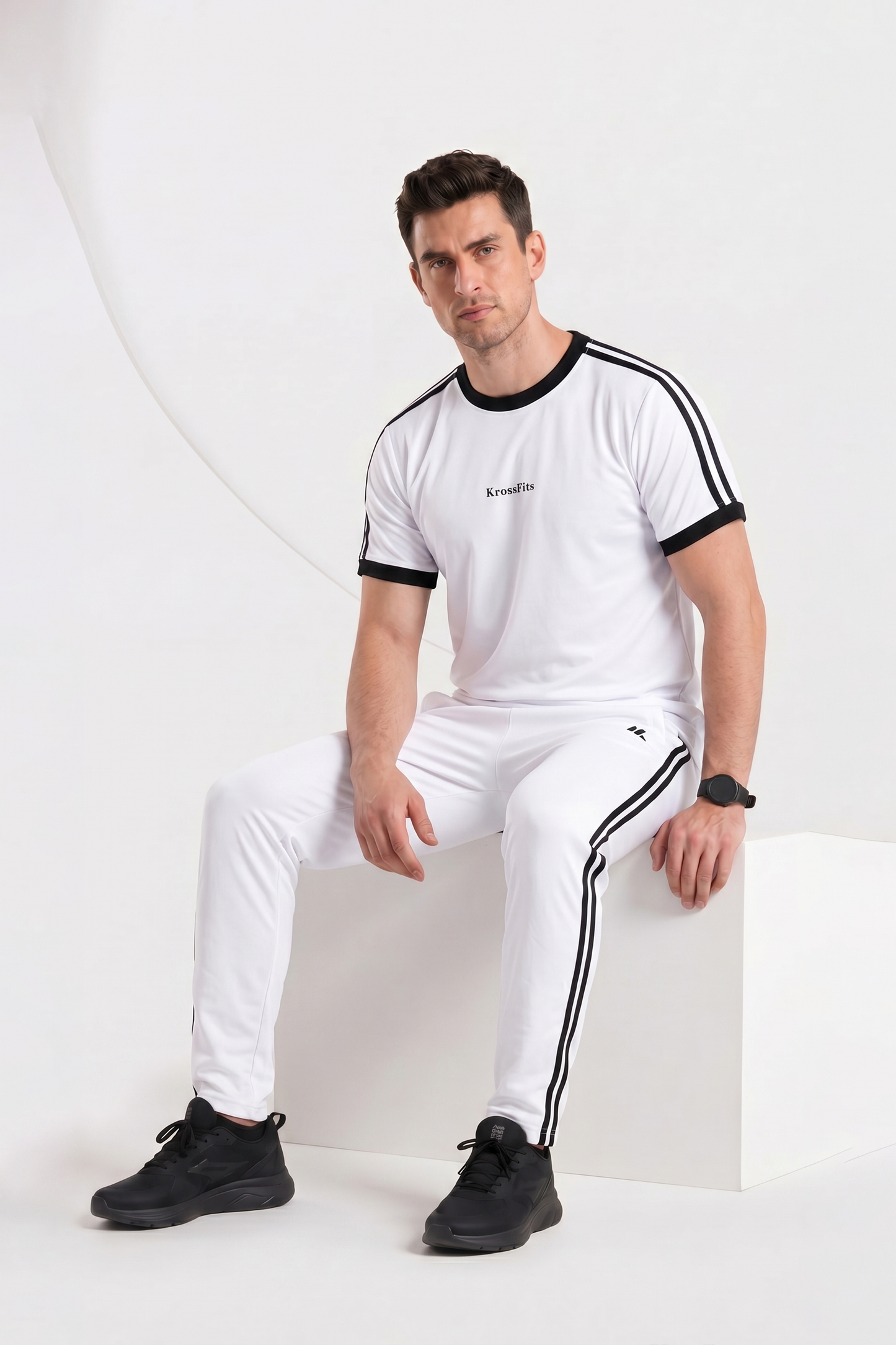 KF White with Black stripes Ultra Soft Dri-Fit Tracksuit